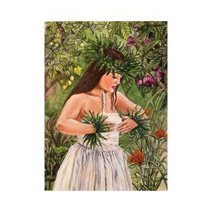 This Forest Is My Cherished Love Hula Dancer Watercolor Art Print 8x10” AJJ Arts